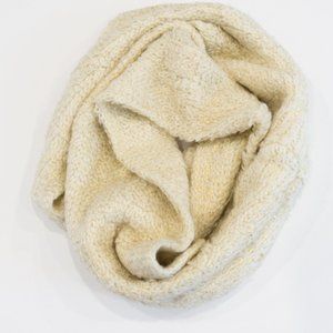 Ralph Lauren Cream Gold Scarf Infinity Soft White Oatmeal Beige Metallic